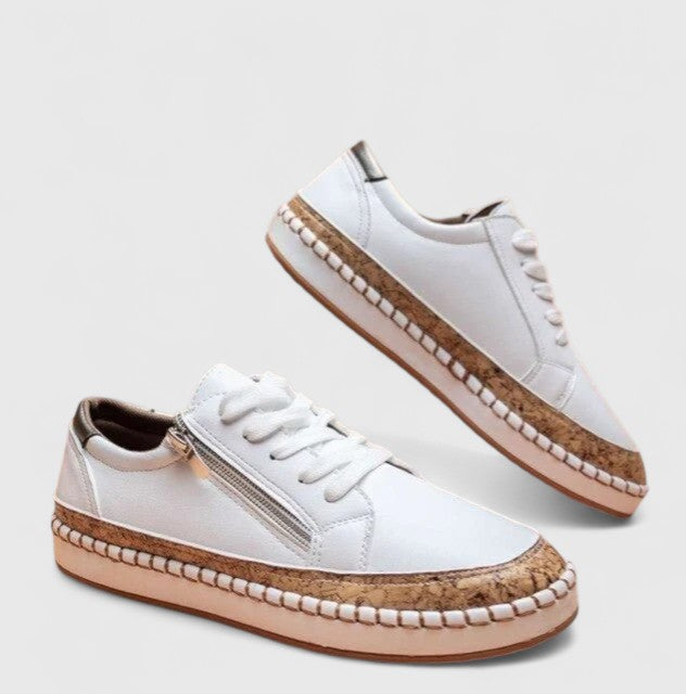 Tilly printed slip-on shoes in pure white