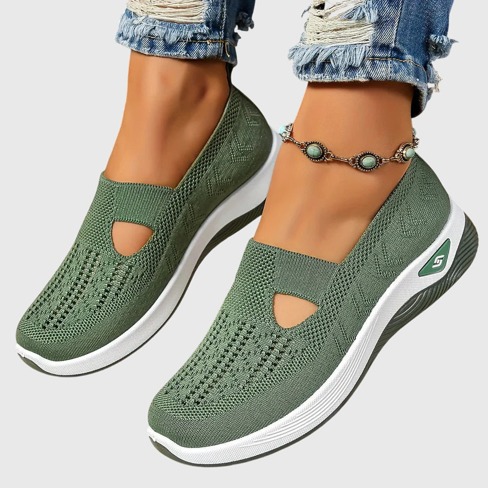 Vera breathable slip-on shoes in green