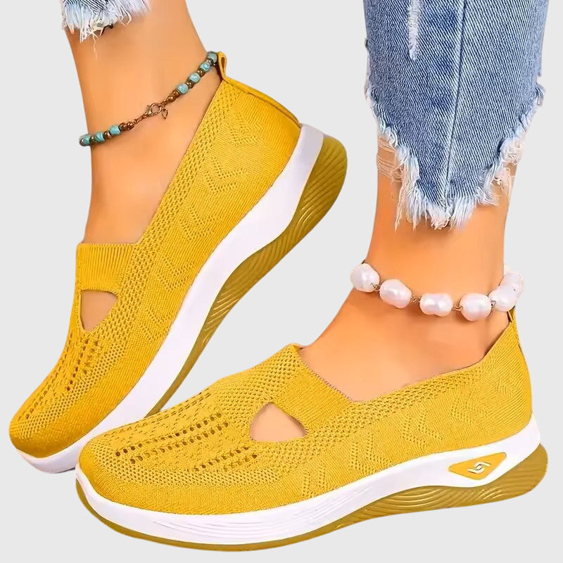 Vera breathable slip-on shoes in light yellow