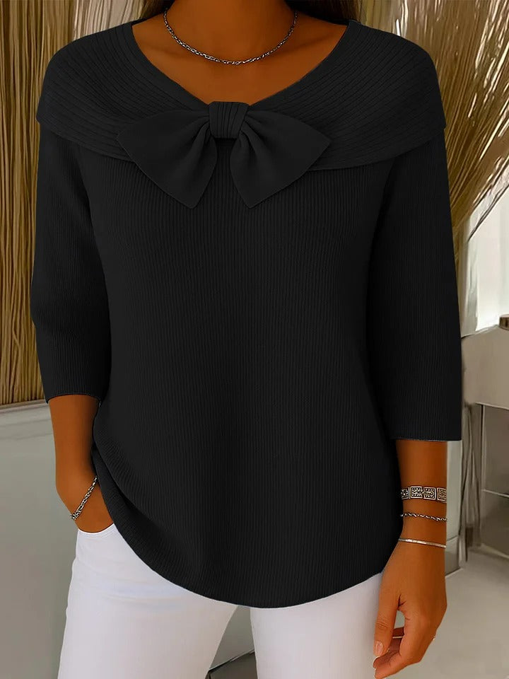 Denise | Bow Round-Neck Sweater