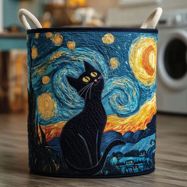 Daphne | Starry Night Cat Laundry Basket