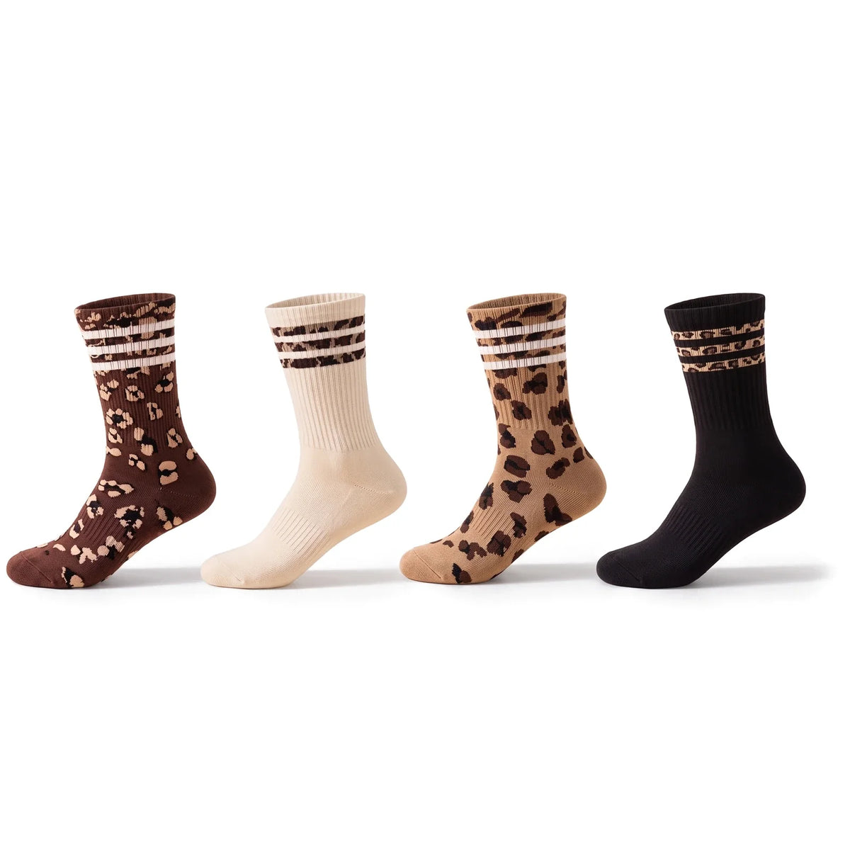 Leopard Crew Socks · 4-pack